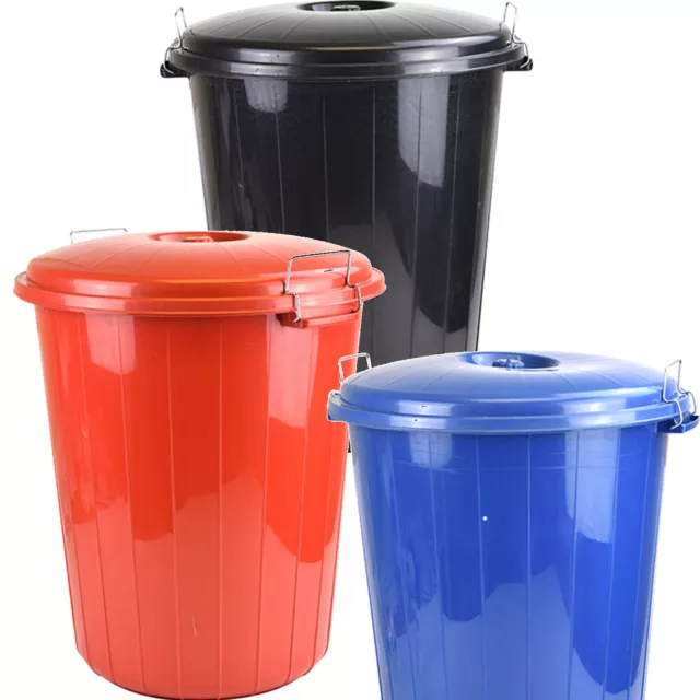 50 Litre Heavy Duty Plastic Rubbish Refuse Bin Waste Dustbin Locking Lid 50L