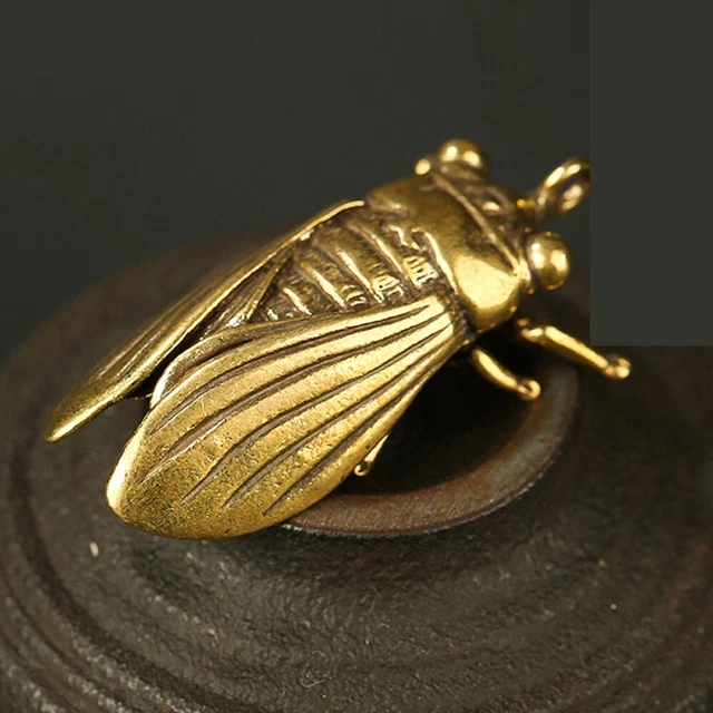 Chinese Collection Old Asian Antique Collectible Cicada Statue Polished Kids Toy