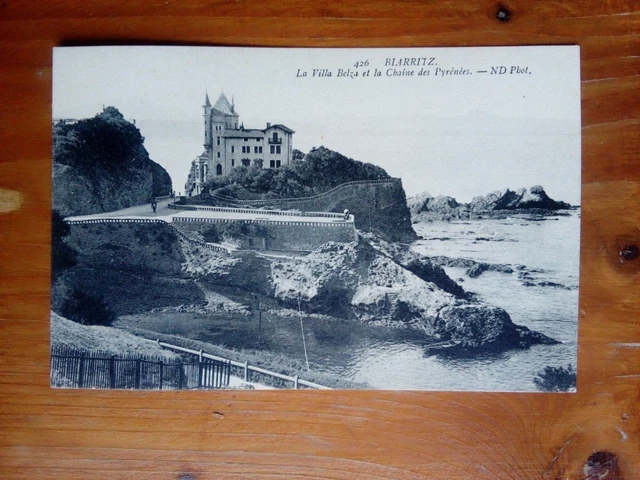 Cpa BIARRITZ la villa Belza et la chain des Pyrenees ND photo