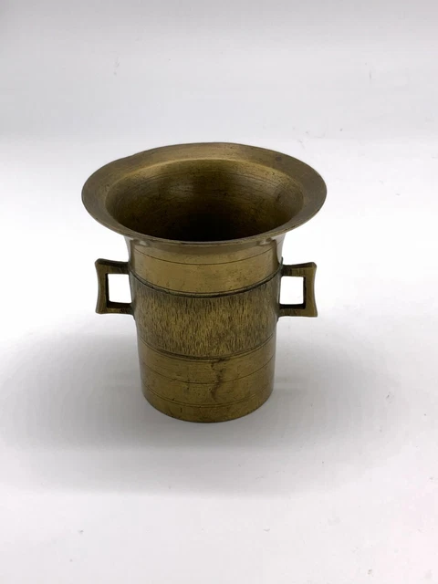ANTIKER BRONZE MÖRSER OHNE PISTILL 19-TES JHDT 869g HÖHE 11cm DURCHMESSER 12cm