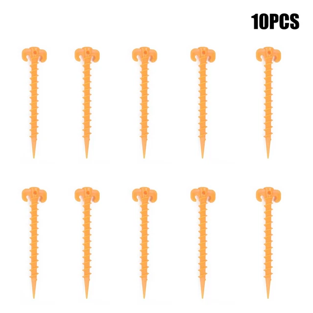30 Piquets De Tente Spirale Plastique 14.5cm - Jaune - Pour Camping, Jardins, Extérieur