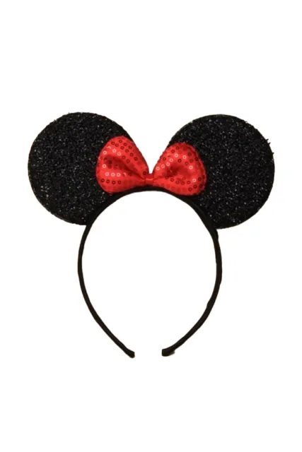 Mickey and Minnie Mouse Ears Headband With Gloves Adults Kids Fancy Dress Outfit