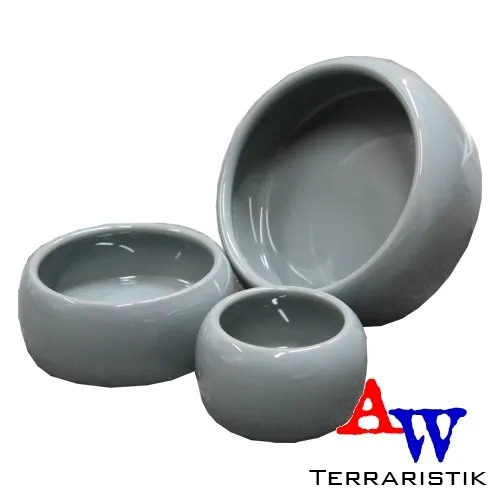 Keramik Futtertrog - grau - Futternapf - Napf Größen 125, 250, 500ml
