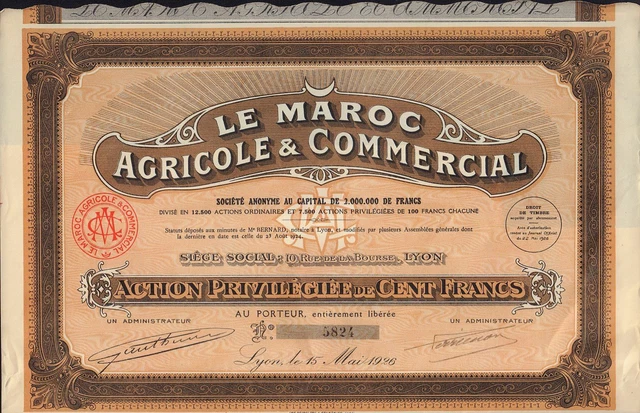 AFRICA MOROCCO AGRICULTURE : Le Maroc Agricole & Commercial 1926