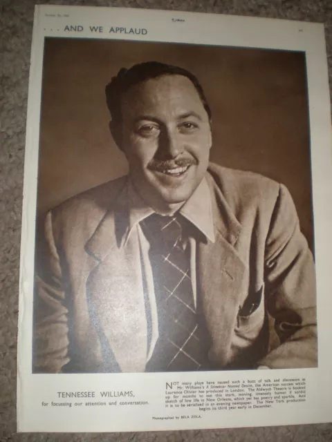 Photo article playwright Tennessee Williams 1949 ref K