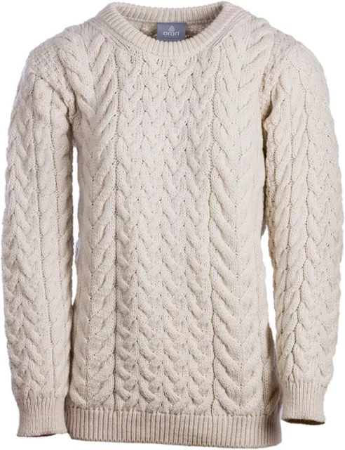 Aran Woollen Mills Hommes Supersoft Merino Aran Pull 2