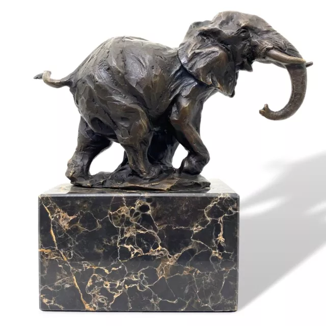 La escultura elefante de bronce figura estilo antiguo 21cm