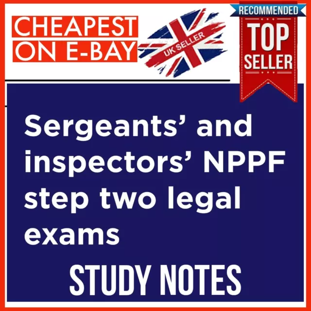 Police Sergeant Inspector NPPF Legal For 2024 Exam Revision Notes Book Promotion