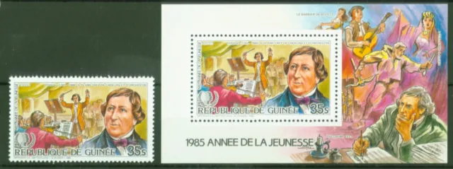 Guinea 1986 - Rossini - The Barber of Seville - Composer - 1088 + Block 199