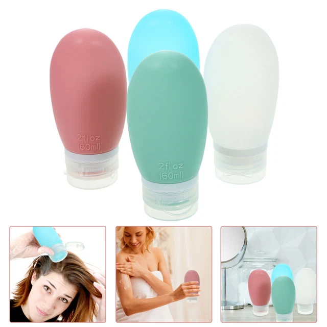 4 pz shampoo vuoto ricaricabile bottiglie da viaggio in silicone antiperdita spremitura