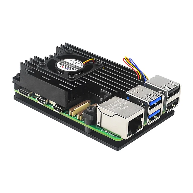 Boîtier Argon One V3 Aluminium Pour Raspberry Pi 5 - Ventilateur PWM Intégré + Refroidissement Passif Actif - Bouton Power