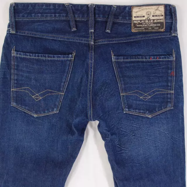 MENS REPLAY M914 ANBASS Slim Tapered Blue Jeans W32 L32 $43.50 - PicClick