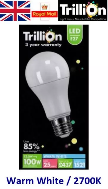 12,5w = 100w LED GLS Edison Schraube E27 ES LED Glühbirne Lampe warmweiß 100 Watt