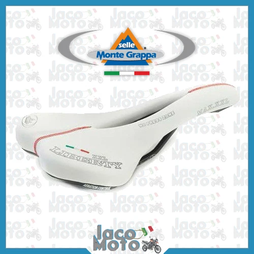 Sella Montegrappa VELA Anti Prostata Per MTB E City Bike - Bianca/Nera Con Foro