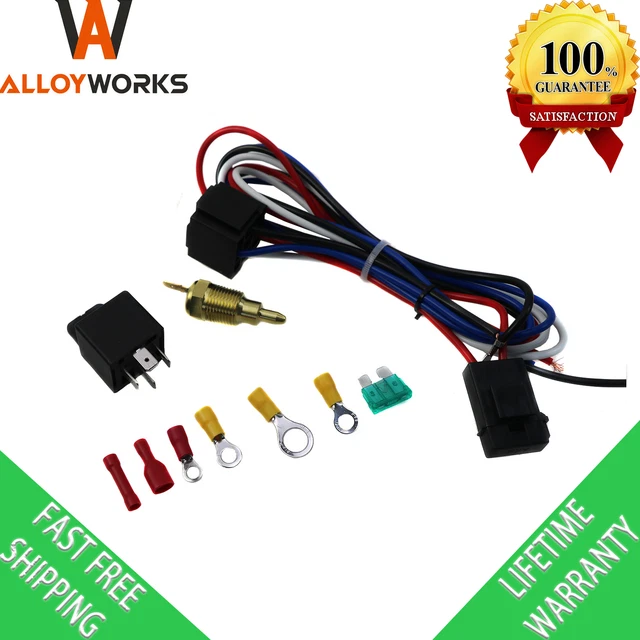 3/8" 175-185 Electric Radiator Engine Fan Thermostat Relay Switch Sensor Kit