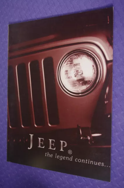 JEEP the legend continues ... BROCHURE CATALOGUE PUB AUTO 4X4 - 1991 - 24 Pages