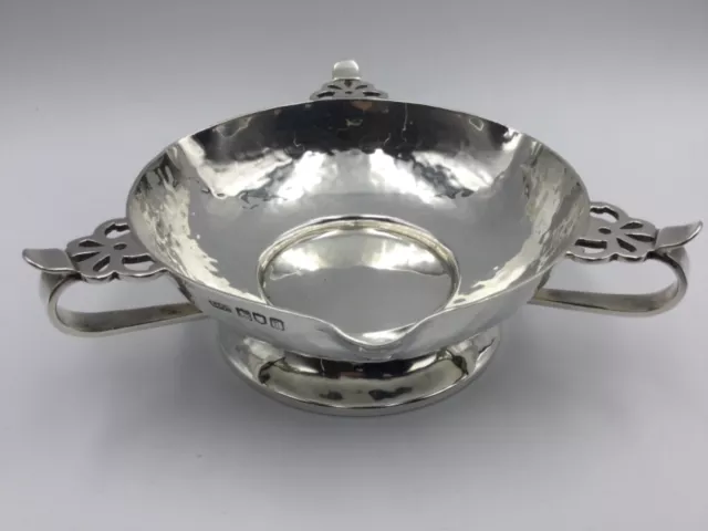 Stunning, Rare, Solid Silver Arts & Crafts Tasting Bowl, Lond C1904 (2)