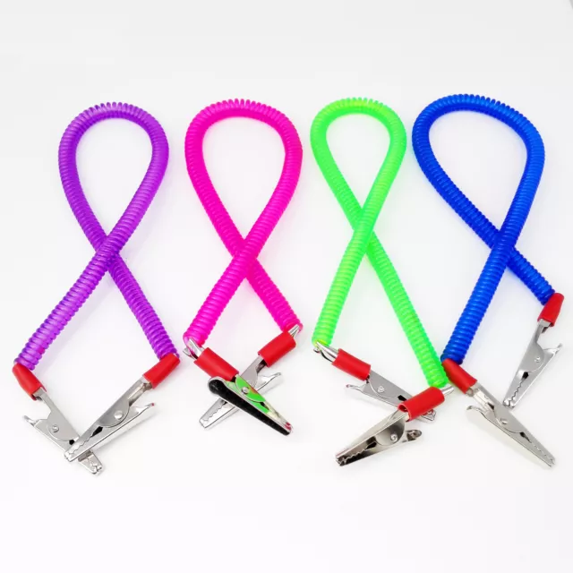 5 PCS Dental Patient Bib Clips Chains Napkin Holder Flexible Coil Plastic Chain