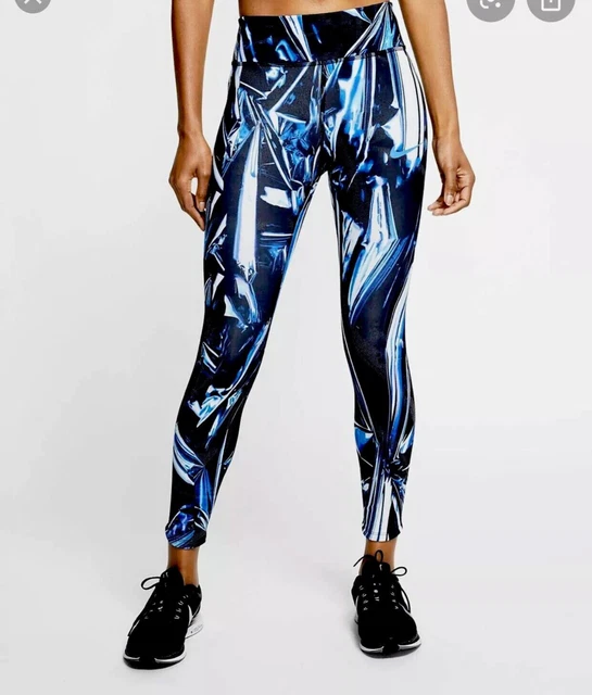 $140 NIKE EPIC Lux Flash Print Women Running Tights Black Blue BV4377 405 XS  £35.28 - PicClick UK