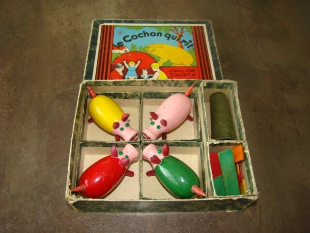 Combat De Coq Jeu De Sociu00e9tu00e9 Vintage Le Cochon Qui Rit Jeu