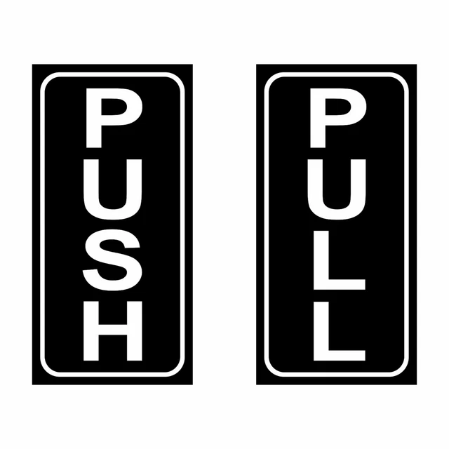 1 X PUSH and 1 x PULL Vertical Door Signs Plaque $13.30 - PicClick AU