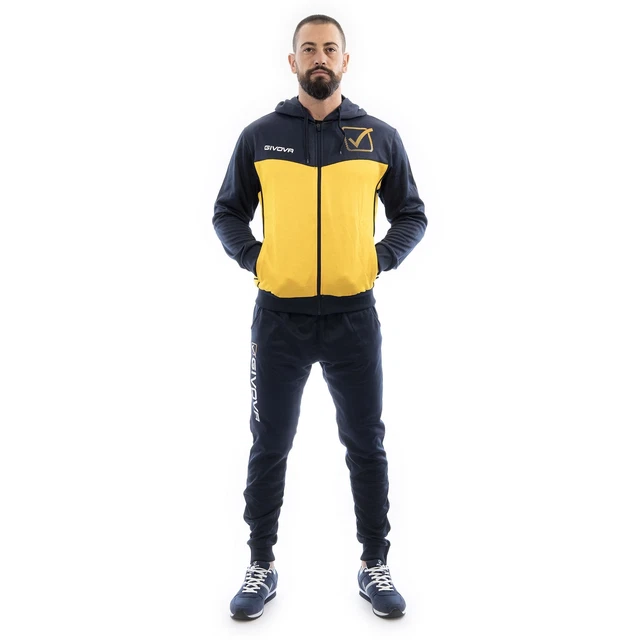 Tuta Uomo Donna Givova Fitness Esercizi Sport Pantalone Giacca Blu S M L XL 2XL