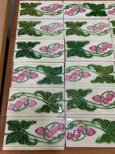 Tiles Rare Antique Vintage Architecture 6x3 inch Backsplash Art Deco England 12