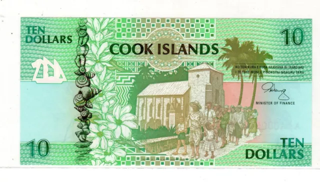 COOK ISLANDS BILLET 10 DOLLARS ND 1992 P8a LOW SERIAL N°AAA000946 L S/N NEUF UNC