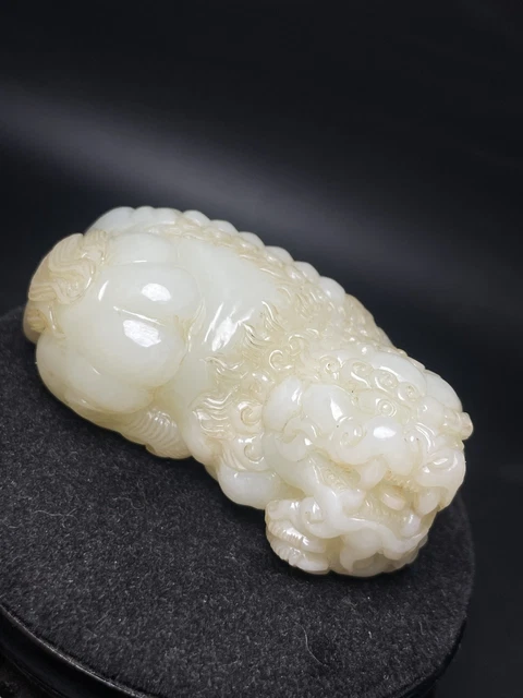 Chinese Exquisite Handmade Brave Troops carving Hetian Jade Statue
