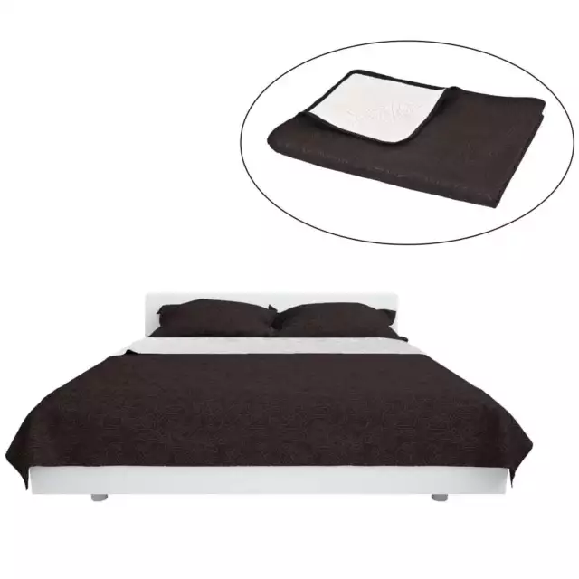 Copriletto Double-Face Trapuntato 170x210cm Nero e Bianco Piumino Letto vidaXL