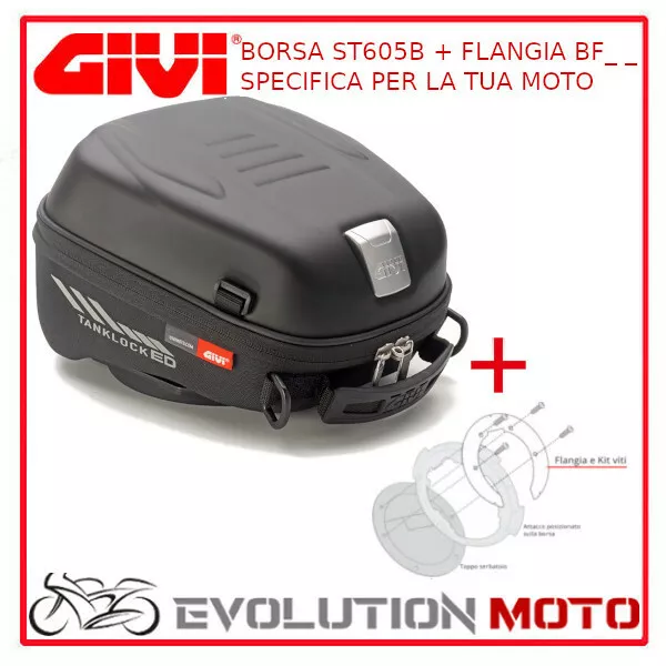 Borsa St605B Givi + Flangia Bf02 Benelli Tre 1130 K 2006 2016 Borsello Serbatoio