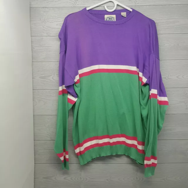 Vintage The Original B D Baggies Striped Sweater- Large