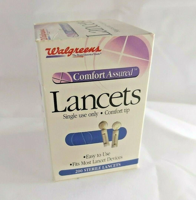 Caja de 200 lancetas estériles Walgreens comodidad asegurada caja sellada