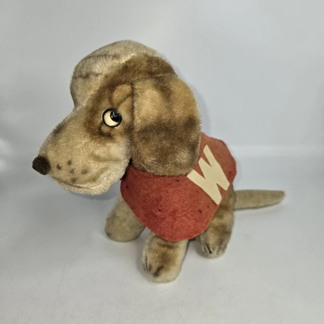 VINTAGE STUFFED HOUND Dog Mohair With Cape UW Wisconsin
