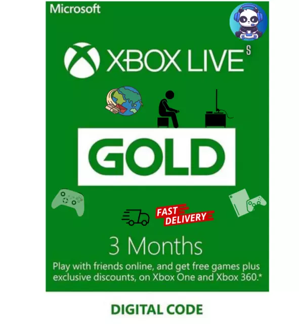Xbox Live Gold 3 Monate - Xbox Live Digitaler Code - Fast Lieferung -Global