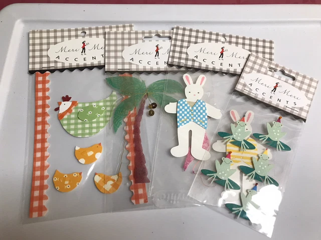 Lote Libro de recortes Meri Meri acentos adornos papel flamenco ranas pollo