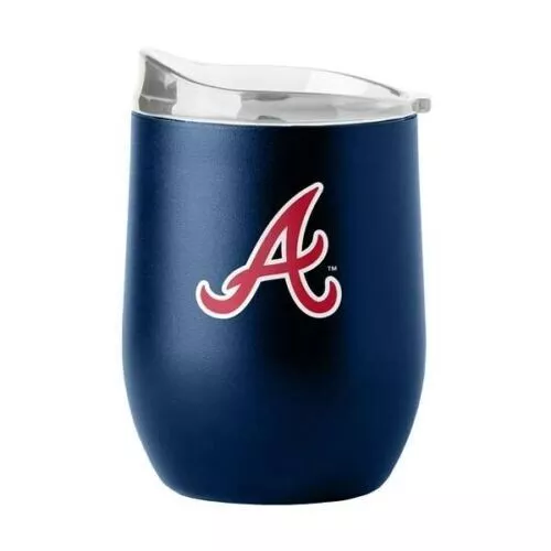 Atlanta Braves 16oz Curved Stainless Steel Travel Tumbler [NEW] MLB Mug Glass