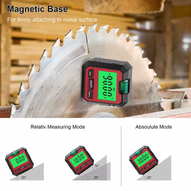 Red LCD Magnetic Digital Inclinometer Level Box Gauge Angle Finder Protractor