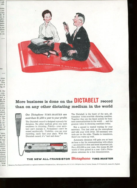 Dictabelt  Magic Carpet Vintage Print Ad 1949
