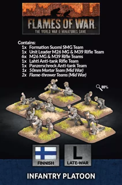 Flames of War FI702 Infantry Platoon (46 Figures) Gaming Miniatures