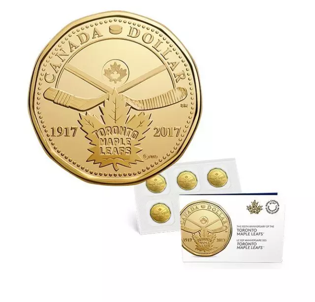 2017 Canada $1 Toronto Maple Leafs 100th Anniversary 5-pack Coin Loonie