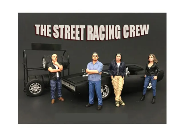 The Street Racing Crew 4 Piece Figure Set For 1:18 Scale Models by American Dior