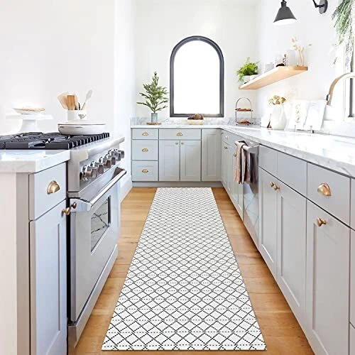 IOHOUZE Boho White Runner Rug -2'x8' Cotton Woven Indoor Outdoor Carpet Rugs ...