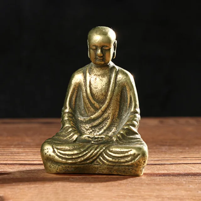 Figura de latón de Buda vívida artesanía fina decorativa fina mini buda