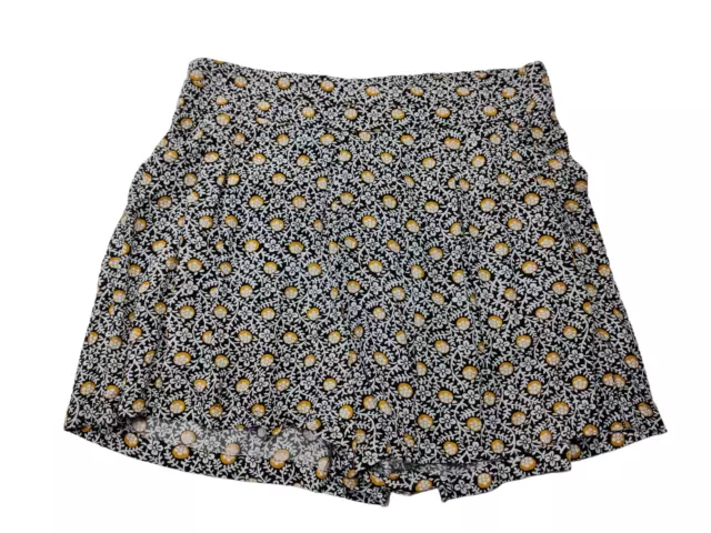 Bnwot Womens M&S Size Uk 12 Black Print Loose Flippy Summer Beach Casual Shorts