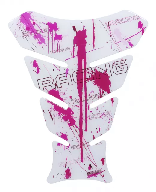 Protège-réservoir 3D moto gel autocollant blanc rose racing autocollant de...