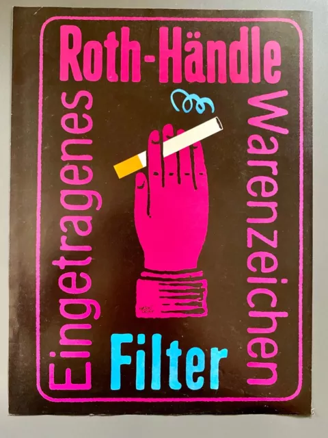 Roth-Händle Filter Cigaretten Original 1974 Vintage Advert Werbung Reklame