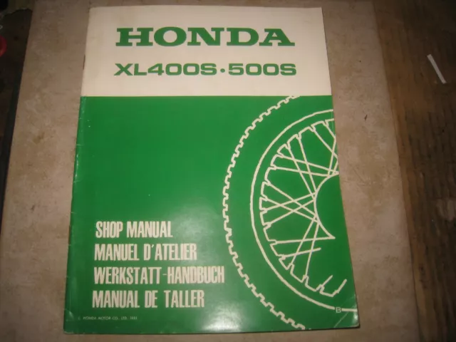 1981 XL 500 S 400 Workshop Manual Supplement Original Store