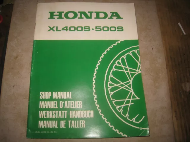 XL 500 S 400 Workshop Manual Supplement Original Shop 1981