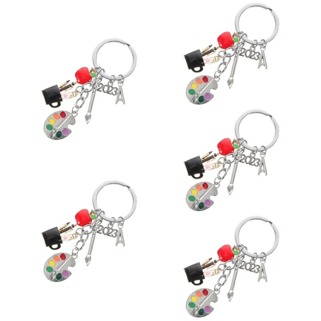 5x Art Student Keychain Keyring Grad Theme Keyring Graduation Key Chain
